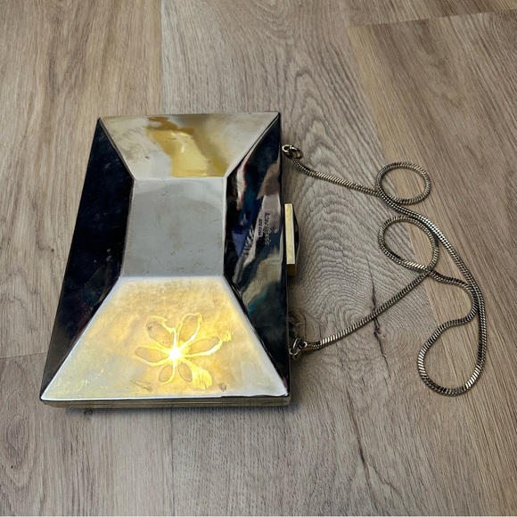 Kate Spade Madison Ave. Collection Emanuelle Gold Metal Mirror Clutch - Picture 13 of 16